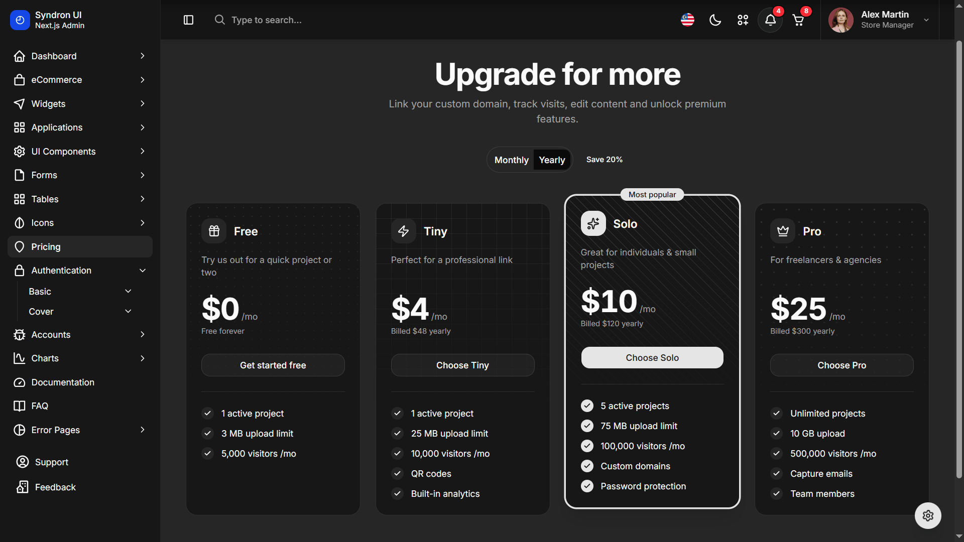 Pricing Table preview